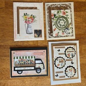 Handmade Artisanal Greeting Card Bundle - Floral Multicolor